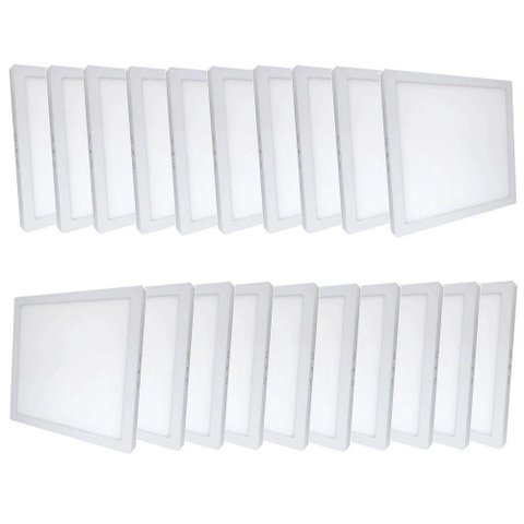 Kit 20 Plafon Painel LED Luminária Downlight 25W Sobrepor
