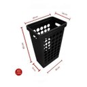 Ver imagem 3 de Cesto De Roupa Suja Lavanderia Quadrado 43L Com Tampa