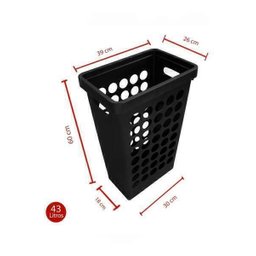 Cesto De Roupa Suja Lavanderia Quadrado 43L Com Tampa - 3