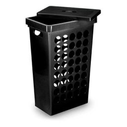 Cesto De Roupa Suja Lavanderia Quadrado 43L Com Tampa - 1