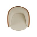 Ver imagem 6 de Poltrona Giratória 87cm Heidi Courino Caramelo | Bouclé Suave Bege - Sallar Home