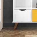 Ver imagem 3 de Nicho Organizador Multifuncional 3 Nichos 6 Gavetas Pés Retrô Cube Q01 Branco/Colorido -