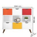 Ver imagem 4 de Nicho Organizador Multifuncional 3 Nichos 6 Gavetas Pés Retrô Cube Q01 Branco/Colorido -