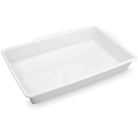 5 Bandejas Plásticas para Açougue 40x61x10cm Alimentos 17l Grande Retangular Plasvale