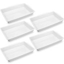 Ver imagem 2 de 5 Bandejas Plásticas para Açougue 40x61x10cm Alimentos 17l Grande Retangular Plasvale