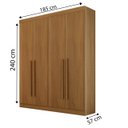 Ver imagem 2 de Guarda-roupa Solteiro 04 Portas e 03 Gavetas da Vinci Plus D'doro Móveis - Cinamomo D'doro Móveis