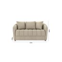 Ver imagem 3 de Sofá Living 152cm Linho Bege Caramelo 2 Lugares com 3 Almofadas Abba