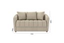 Ver imagem 3 de Sofá Living 152cm Linho Bege Caramelo 2 Lugares com 3 Almofadas Abba