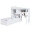 Cama Solteiro Multifuncional com Cama Alta e Escrivaninha Branco Cipon Shop Jm - 3