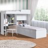 Cama Solteiro Multifuncional com Cama Alta e Escrivaninha Branco Cipon Shop Jm - 1