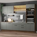Ver imagem 1 de Armário de Cozinha Completa 310cm Rustic/Cinza Agata Madesa 01
