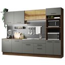 Ver imagem 3 de Armário de Cozinha Completa 310cm Rustic/Cinza Agata Madesa 01