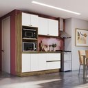 Ver imagem 1 de Armário de Cozinha Compacta Torre Quente 100% Mdf 190cm Nogueira/branco Celeste Kappesberg