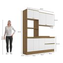 Ver imagem 4 de Armário de Cozinha Compacta Torre Quente 100% Mdf 190cm Nogueira/branco Celeste Kappesberg