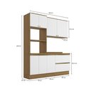 Ver imagem 3 de Armário de Cozinha Compacta Torre Quente 100% Mdf 190cm Nogueira/branco Celeste Kappesberg