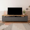 Ver imagem 3 de Rack para TV Élide 75 Polegadas MDF MDP com Portas Gaveta Nichos Carvalho Grafite Artely
