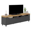 Ver imagem 1 de Rack para TV Élide 75 Polegadas MDF MDP com Portas Gaveta Nichos Carvalho Grafite Artely