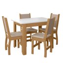 Ver imagem 1 de Mesa de Jantar Bellagio Retangular 108cm com 4 Cadeiras Clara Poliman Móveis