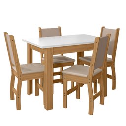 Mesa de Jantar Bellagio Retangular 108cm com 4 Cadeiras Clara Poliman Móveis - 1