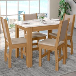 Mesa de Jantar Bellagio Retangular 108cm com 4 Cadeiras Clara Poliman Móveis - 2