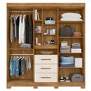 Ver imagem 3 de Guarda Roupa Eldorado 195cm 5 Portas Freijó Off White com Espelho Moval