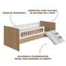 Cama Montessoriana Solteiro Grade Proteção Aveiro Oak Branco - 4