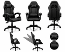 Ver imagem 2 de Cadeira Gamer Ergonômica Reclinável Couro Sintético Giratória com Apoio Lombar Tr-Max - Preto