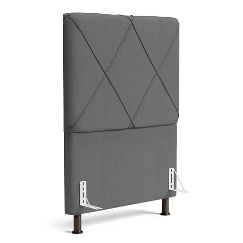 Cabeceira Cama Box Solteiro Mel 90cm com Frame Linho Cinza - Desk Design