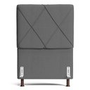 Ver imagem 2 de Cabeceira Cama Box Solteiro Mel 90cm com Frame Linho Cinza - Desk Design