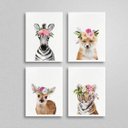 Ver imagem 2 de Kit 4 Quadros Bichinhos Com Coroas