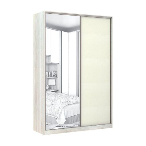 Guarda-roupa 2 Portas De Correr 160Cm Crema Com Kashmir