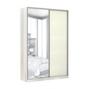 Ver imagem 1 de Guarda-roupa 2 Portas De Correr 160Cm Crema Com Kashmir