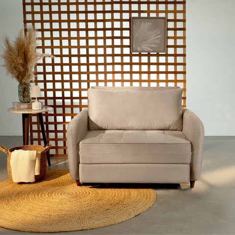 Sofá Cama Solteiro 105cm Mode CabeCasa MadeiraOriginals