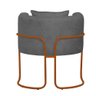 Kit 04 Poltrona Cadeira Industrial Ferro Bronze Suede Cinza - 2