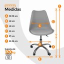 Ver imagem 5 de Kit 2 Cadeiras Office Base Cromada com Rodizio Giratória Saarinen Cinza