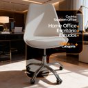 Ver imagem 3 de Kit 2 Cadeiras Office Base Cromada com Rodizio Giratória Saarinen Cinza