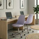 Ver imagem 1 de Kit 2 Cadeiras Office Base Cromada com Rodizio Giratória Saarinen Cinza