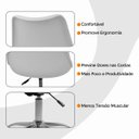 Ver imagem 7 de Kit 2 Cadeiras Office Base Cromada com Rodizio Giratória Saarinen Cinza