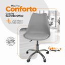 Ver imagem 4 de Kit 2 Cadeiras Office Base Cromada com Rodizio Giratória Saarinen Cinza
