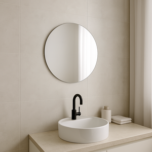 Espelho Base de Acrílico 30cm Redondo Multiuso Decorativo com Adesivo Dupla Face