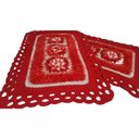 Ver imagem 3 de Tapete de Crochê Luxo Vermelho Artesanal