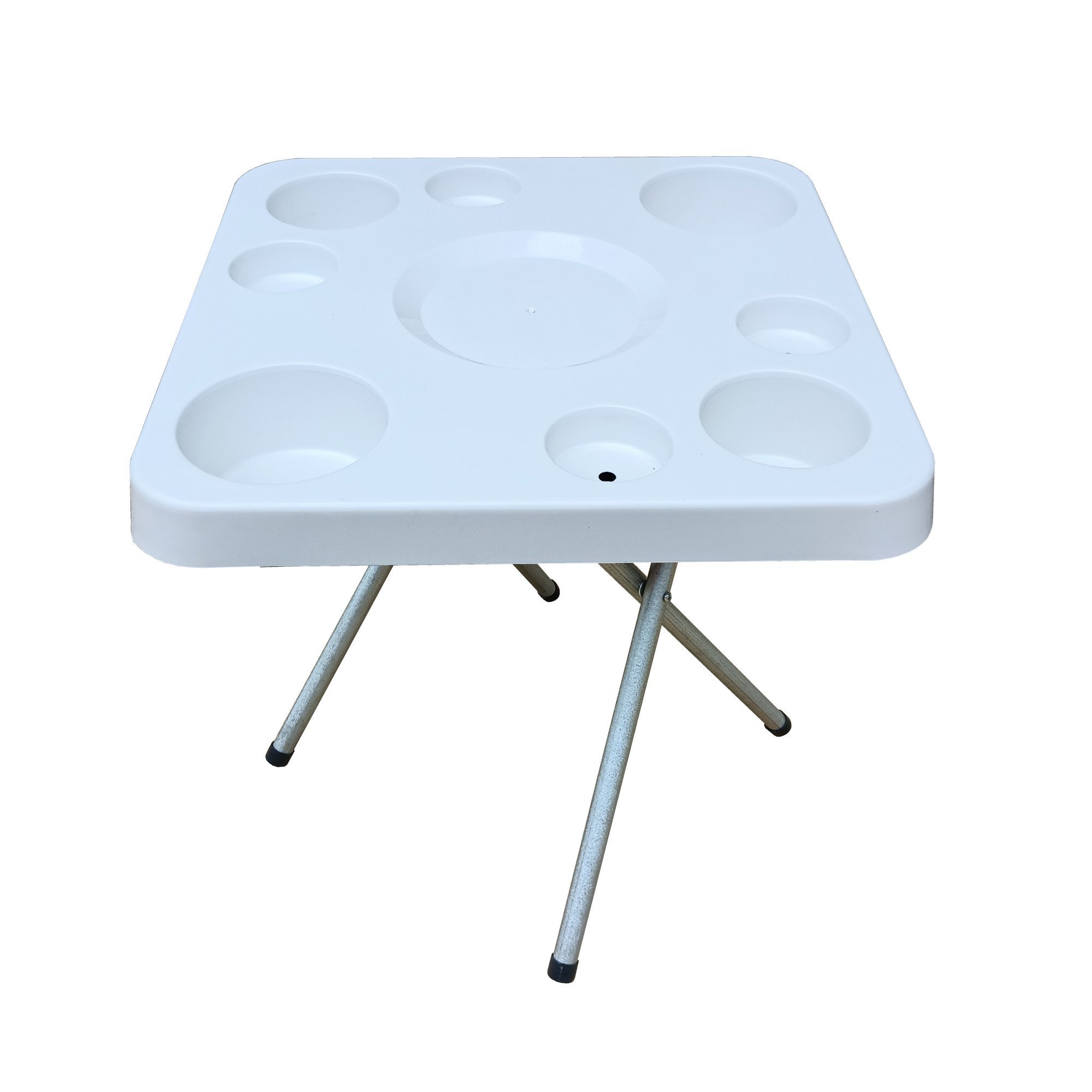 Mesa Dobrável para Petiscos Praia e Camping 44 Cm de Altura:branco