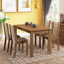 Ver imagem 1 de Conjunto Sala de Jantar Madesa Bea Mesa Tampo de Madeira com 4 Cadeiras Rustic/Crema/Bege Marrom Cor