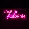 Letreiro Neon Led - C’est La Fucking Vie Hutz - 1