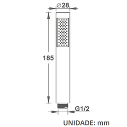 Ducha Manual Cilíndrica Dourado - 4806DCIL - 2