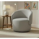 Ver imagem 1 de Poltrona Decorativa Giratória Sala de Estar Recepção Jasmine Linho