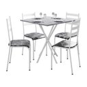 Ver imagem 2 de Conjunto Mesa com 4 Cadeiras 541.Sli e Tampo Quadrado Diamante Branco/Preto Floral