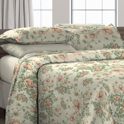 Cobre Leito King Size Com Fronhas Em Piquet Algodão 3 Peças - 4