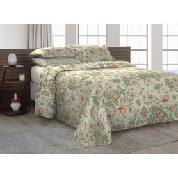 Cobre Leito King Size Com Fronhas Em Piquet Algodão 3 Peças - 1