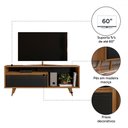 Ver imagem 5 de Rack para Tv até 60 Polegadas 1 Porta Tasu Freijó Trend/preto Tx - Pnr Móveis